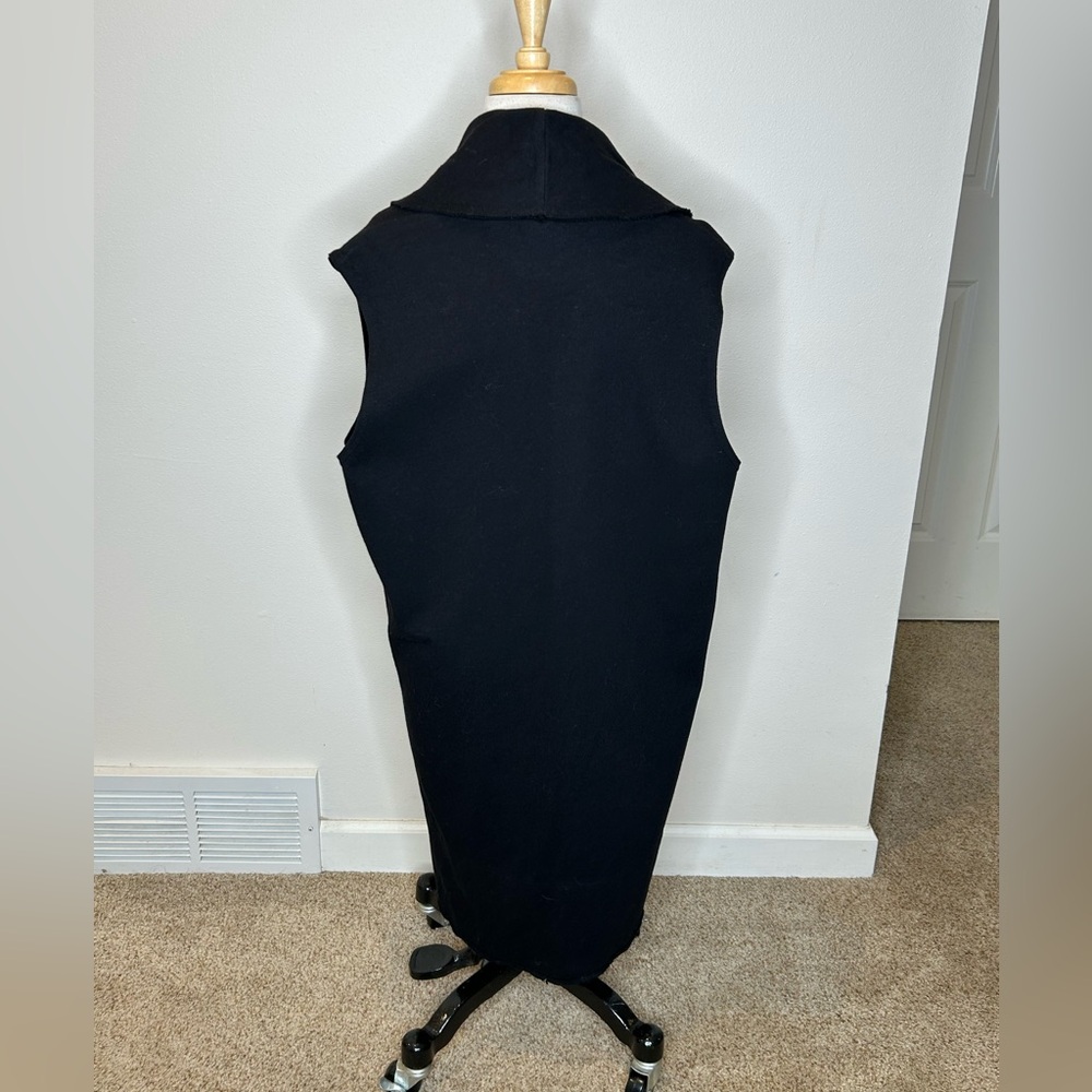 bryn Walker Cotton Open Black Cardigan Vest Size M - Picture 4 of 10
